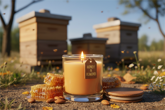 Bougie Parfumée Miel & Amande - Fragrance Gourmande et Chaleureuse