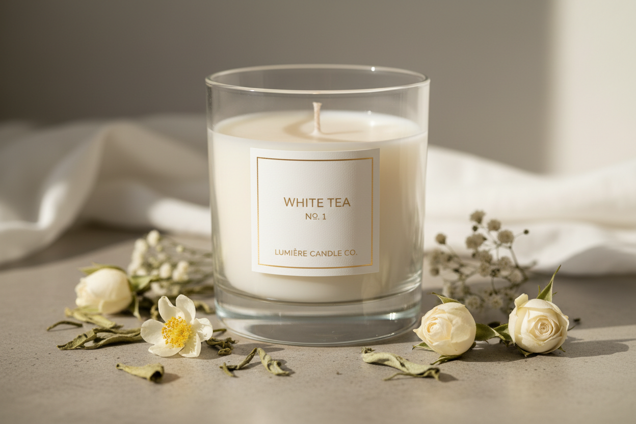 Bougie Thé Blanc - Parfum Délicat et Raffiné
