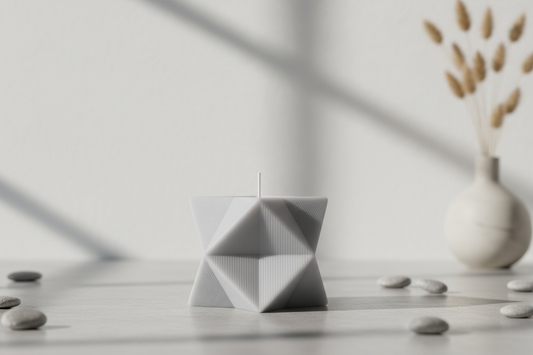 Bougie Cube Texturé - Décoration Moderne