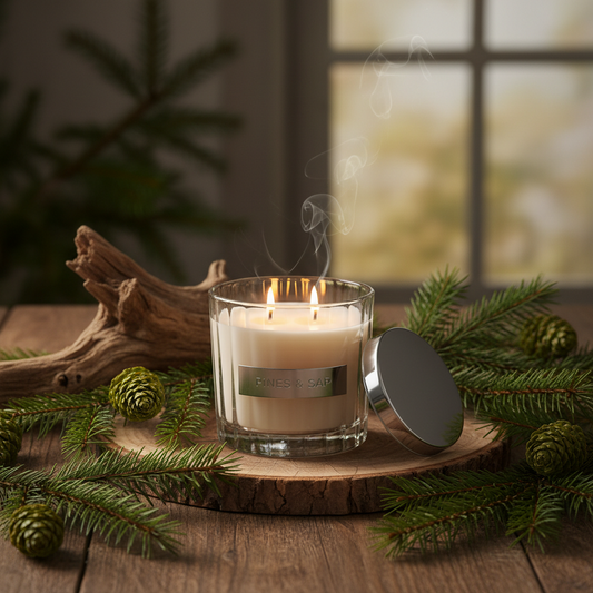 Bougie Parfumée Forêt Nordique - Notes Boisées Fraîches
