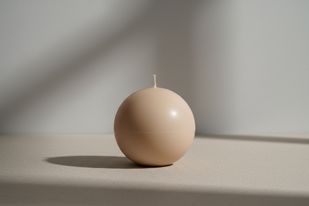 Bougie Sphérique Minimaliste - Décoration Contemporaine Élégance